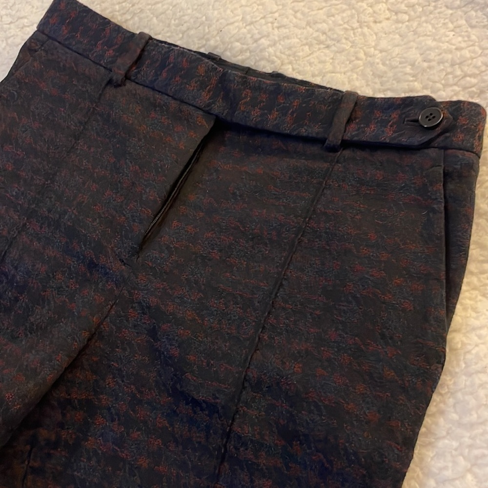 Theory Houndstooth Pintucked Houndstooth Slim Pants